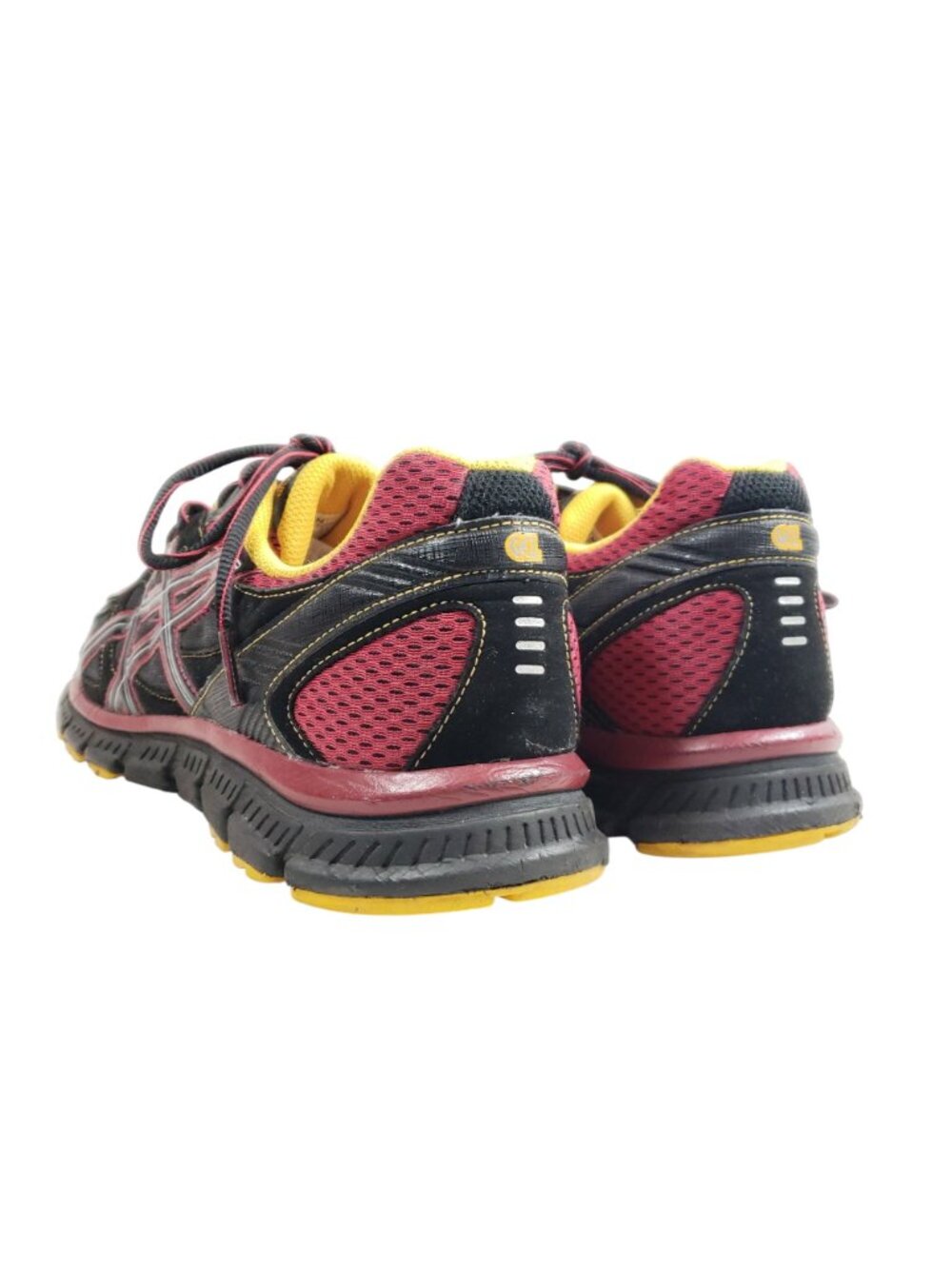 Asics Mens Size 10 Gel Scram Trail Running Shoes Black/Red/Yellow - Picture 5 of 9